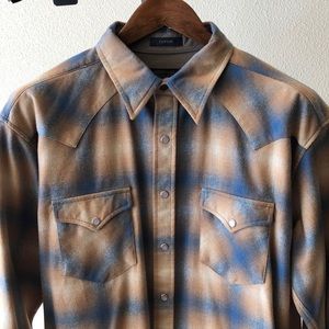 Pendleton wool pearl snap western yoke shirt